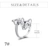 YFN Sterling Silver Animal Rings Adjustable Open Rings Jewelry Gifts For Women Men(Two Cat)