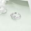 YFN Sterling Silver Animal Rings Adjustable Open Rings Jewelry Gifts For Women Men(White Snake)