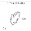 YFN Sterling Silver Animal Rings Adjustable Open Rings Jewelry Gifts For Women Men(White Snake)