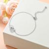 YFN Sterling Silver Bracelets Sunflower/Cardinal/Paw Print/Evil Eye Gifts for Women(Paw Print+Heart)