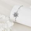 YFN Sterling Silver Bracelets Sunflower/Cardinal/Paw Print/Evil Eye Gifts for Women(Sunflower Silver)