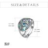 YFN Triple Moon Goddess Rings Sterling Silver Pentagram Pentacle Ring Pagan Wiccan Magic Amulet Tree of Life Jewelry for Women Men