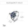 YFN Turtle Ring Sterling Silver with Abalone Shell Tortoise Statement Ring for Women Men Sea Turtle Lovers 6-10
