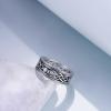 YFN Unisex Celtic Knot Ring Vintage Tone Sterling Silver CZ Band Infinity Rings for Women Men(10)