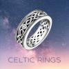 YFN Unisex Celtic Knot Ring Vintage Tone Sterling Silver CZ Band Infinity Rings for Women Men(8)