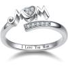 YFN 925 Sterling Silver Mom Rings Mothers Ring Women Jewelry for Mum