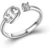 YFN 925 Sterling Silver Zodiac Sign Rings 12 Constellation Adjustable Ring Zodiac Jewelry Gift for Women(Cancer)