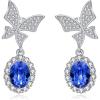 YFN Animal Moon Stud Earrings Sterling Silver Cute Animal Earrings for Women(Butterfly)