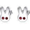 YFN Animal Moon Stud Earrings Sterling Silver Cute Animal Earrings for Women(Red Eye Bunny)
