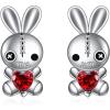 YFN Gothic Earrings Sterling Silver Voodoo Doll/Ouija Board Earrings Goth Wiccan Jewelry Witchy Gifts for Women(Voodoo Bunny)
