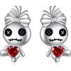 YFN Gothic Earrings Sterling Silver Voodoo Doll/Ouija Board Earrings Goth Wiccan Jewelry Witchy Gifts for Women(Voodoo Stud)