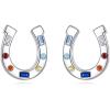 YFN Lucky Horseshoe Earrings 925 Sterling Silver Western Stud Earrings for Women Birthday Gift(Silver-Horseshoe Stud Earring)
