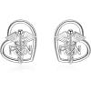 YFN Nursing Themed Stud Earrings Sterling Silver Jewelry Gift for Nurse(Caduceus RN)