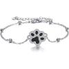 YFN Sterling Silver Bracelets Sunflower/Cardinal/Paw Print/Evil Eye Gifts for Women(Paw Print 1 Charm)