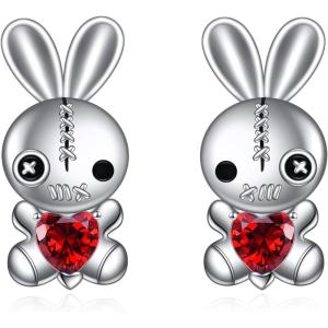 YFN Gothic Earrings Sterling Silver Voodoo Doll/Ouija Board Earrings Goth Wiccan Jewelry Witchy Gifts for Women(Voodoo Bunny)