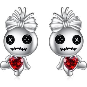 YFN Gothic Earrings Sterling Silver Voodoo Doll/Ouija Board Earrings Goth Wiccan Jewelry Witchy Gifts for Women(Voodoo Stud)