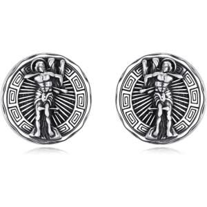 YFN Saint Michael Earrings Sterling Silver Religious Protector Earrings St Michael Archangel Jewelry Gifts for Women Men(F-St Sebastian Stud)