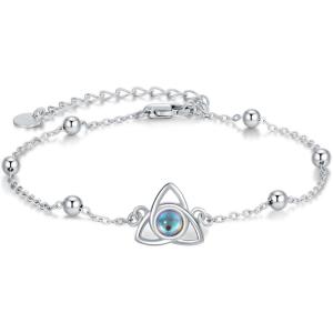 YFN Sterling Silver Bracelets Sunflower/Cardinal/Paw Print/Evil Eye Gifts for Women(Celtic Knot)