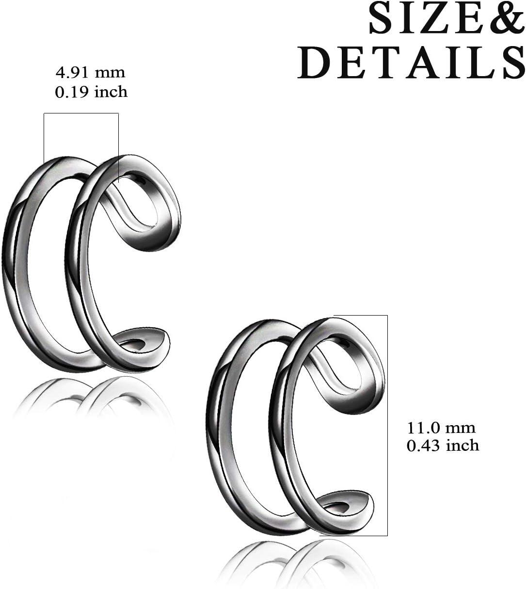image:imageYFN Ear Cuff Wrap Earrings 925 Sterling Silver Non Pierced Cartilage Earring for Women Jewelry Giftsblack gold