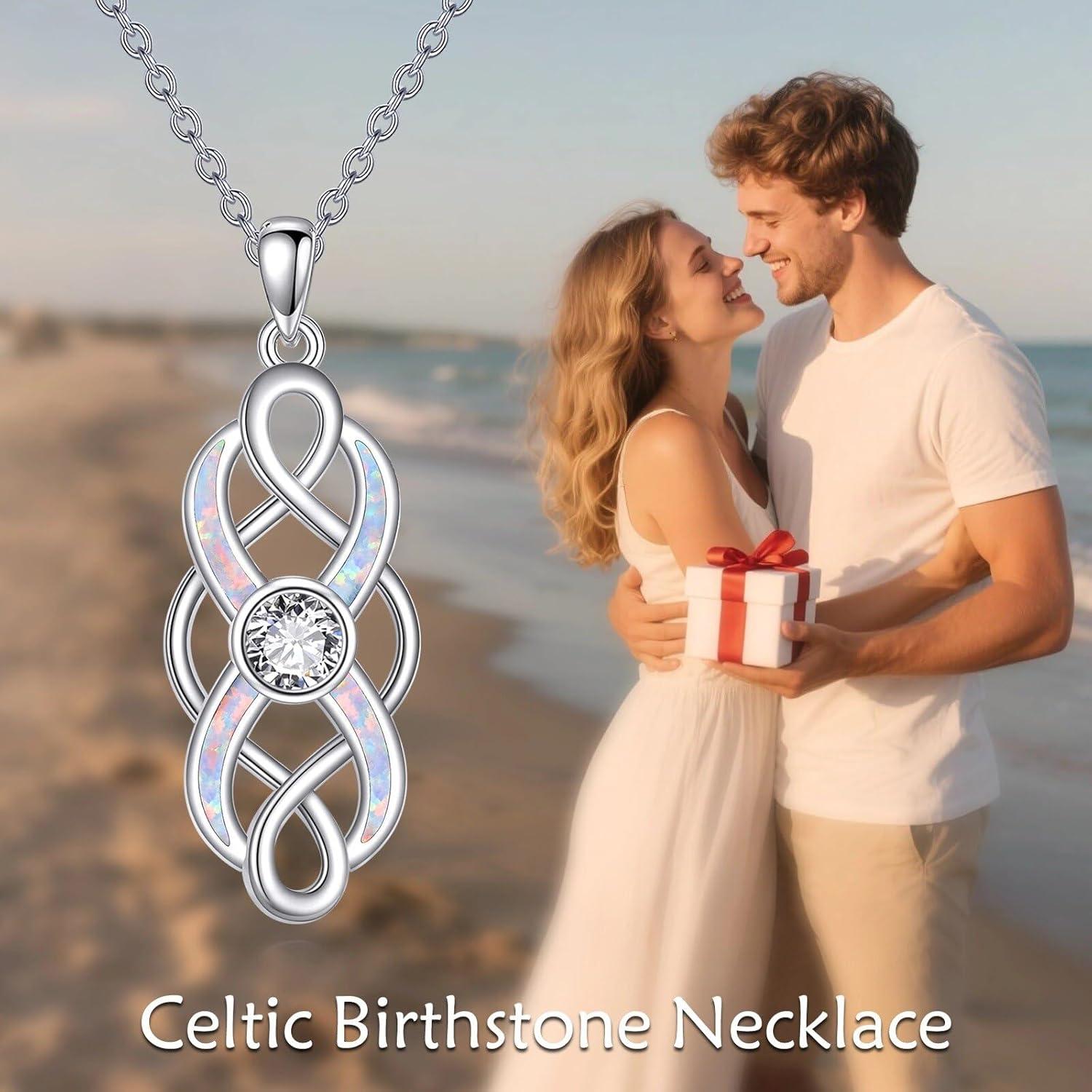 image:imageYFN Pearl Celtic Necklace S925 Sterling Silver for Women Anniversary Irish Celtic Knot Jewelry Present for Women Birthday GiftsCeltic Knot Necklace