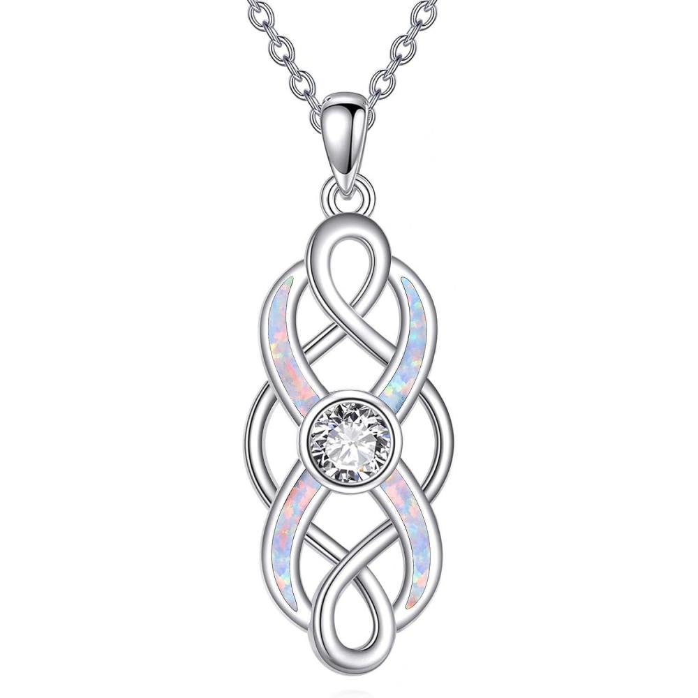image:imageYFN Pearl Celtic Necklace S925 Sterling Silver for Women Anniversary Irish Celtic Knot Jewelry Present for Women Birthday GiftsCeltic Knot Necklace