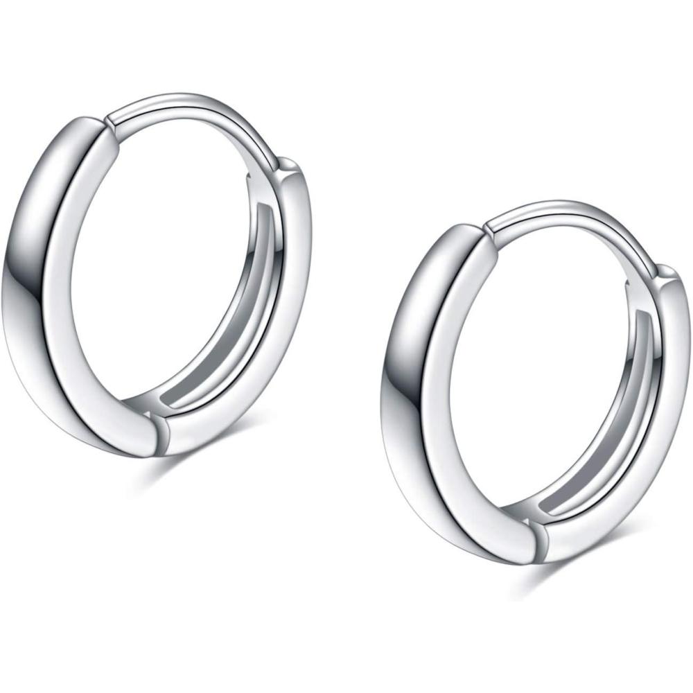 image:imageYFN Sterling Silver Cartilage Hoop Hypoallergenic Tiny Small Earrings for Women 13mmSilver