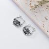 925 Sterling Silver Small Hoop Earrings Hypoallergenic Earring Jewelry for Sensitive Ears(Tree)