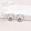 925 Sterling Silver Small Hoop Earrings Hypoallergenic Earring Jewelry for Sensitive Ears(Tulip)
