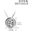 925 Sterling Silver Solitaire Cubic Zirconia Necklace for Women Teen Girls(April – Clear)