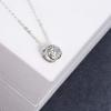 925 Sterling Silver Solitaire Cubic Zirconia Necklace for Women Teen Girls(April – Clear)