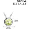925 Sterling Silver Solitaire Cubic Zirconia Necklace for Women Teen Girls(August-Simulated Peridot)