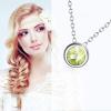 925 Sterling Silver Solitaire Cubic Zirconia Necklace for Women Teen Girls(August-Simulated Peridot)
