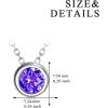 925 Sterling Silver Solitaire Cubic Zirconia Necklace for Women Teen Girls(February – Purple)