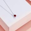 925 Sterling Silver Solitaire Cubic Zirconia Necklace for Women Teen Girls(January – Garnet)