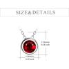 925 Sterling Silver Solitaire Cubic Zirconia Necklace for Women Teen Girls(January – Garnet)