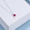 925 Sterling Silver Solitaire Cubic Zirconia Necklace for Women Teen Girls(July – Red)