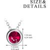 925 Sterling Silver Solitaire Cubic Zirconia Necklace for Women Teen Girls(July – Red)