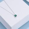 925 Sterling Silver Solitaire Cubic Zirconia Necklace for Women Teen Girls(May – Green)