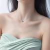 925 Sterling Silver Solitaire Cubic Zirconia Necklace for Women Teen Girls(May – Green)