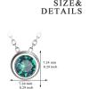 925 Sterling Silver Solitaire Cubic Zirconia Necklace for Women Teen Girls(May – Green)