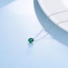 925 Sterling Silver Solitaire Cubic Zirconia Necklace for Women Teen Girls(May – Green)