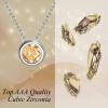925 Sterling Silver Solitaire Cubic Zirconia Necklace for Women Teen Girls(November – Citrine)