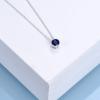 925 Sterling Silver Solitaire Cubic Zirconia Necklace for Women Teen Girls(September – Blue)