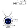 925 Sterling Silver Solitaire Cubic Zirconia Necklace for Women Teen Girls(September – Blue)