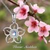 Flower Moonstone Necklace Sterling Silver Sky Flower Pendant Moonstone Jewelry for Women Teen Girls(Flower)