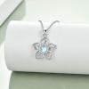 Flower Moonstone Necklace Sterling Silver Sky Flower Pendant Moonstone Jewelry for Women Teen Girls(Flower)