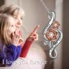 Grandma Necklace 925 Sterling Silver Jewelry Mothers Day Gifts for Grandma from Granddaughter Grandma I love You Forever Necklace for Women Birthday Gifts for Grandma(Silver Rose Gold-Grandma)