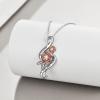 Grandma Necklace 925 Sterling Silver Jewelry Mothers Day Gifts for Grandma from Granddaughter Grandma I love You Forever Necklace for Women Birthday Gifts for Grandma(Silver Rose Gold-Grandma)