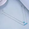 Sterling Silver Created Opal Anklets Dainty Foot Ankle Bracelets for Women(Blue Bar-silver)