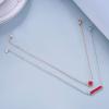 Sterling Silver Created Opal Anklets Dainty Foot Ankle Bracelets for Women(Ruby Bar-silver)